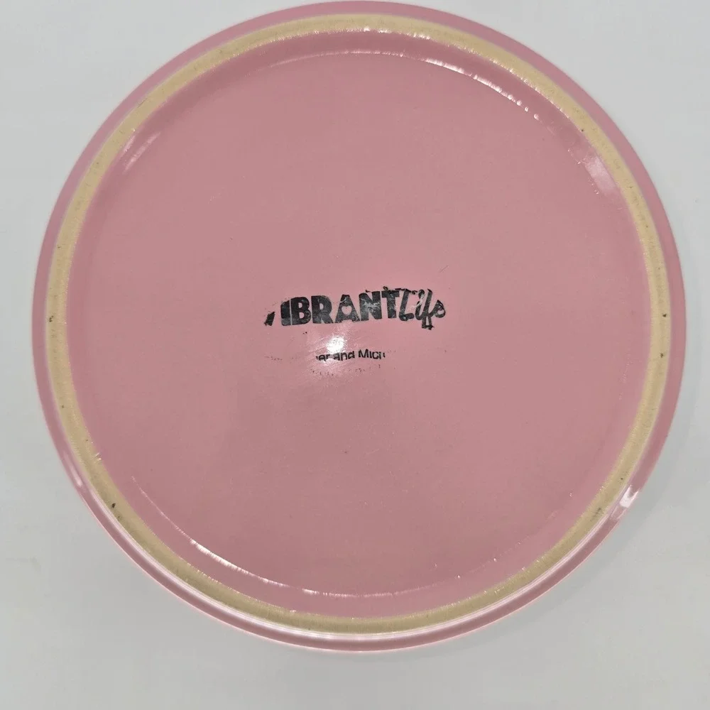 Vibrant Life Pink Ceramic Dog Bowl Good Dog Feed Me 8 Inch Stoneware Pet Dish